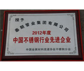 2012年中國不銹鋼行業(yè)先進(jìn)企業(yè)